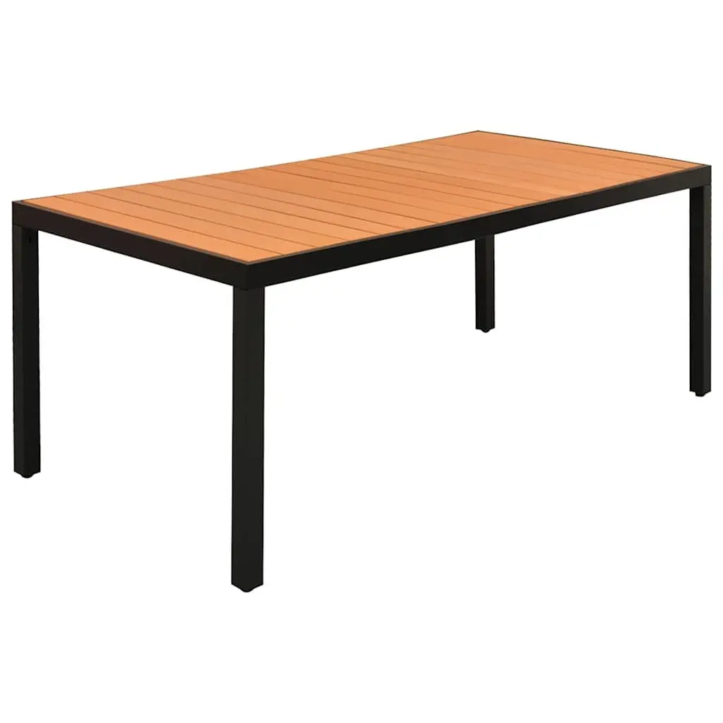 Outdoor Dining Set 9 Piece Black Aluminium Table and Chairs Powder-coated Frame