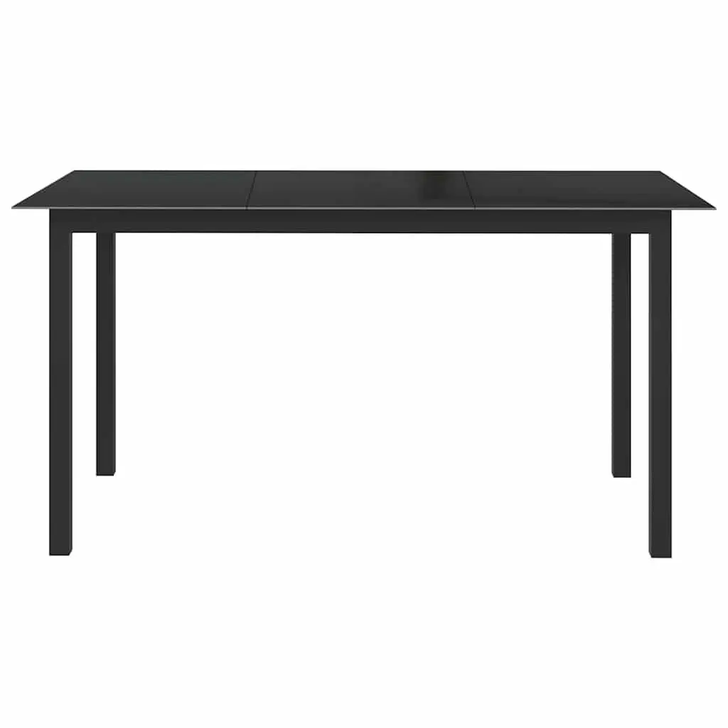 7 Piece Garden Dining Set Anthracite Aluminium Frame Glass Table Outdoor