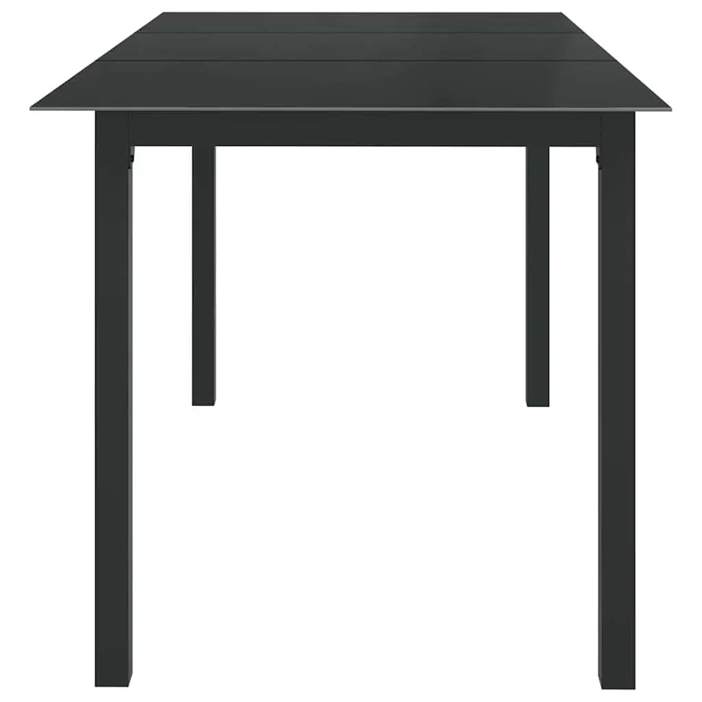 7 Piece Garden Dining Set Anthracite Aluminium Frame Glass Table Outdoor
