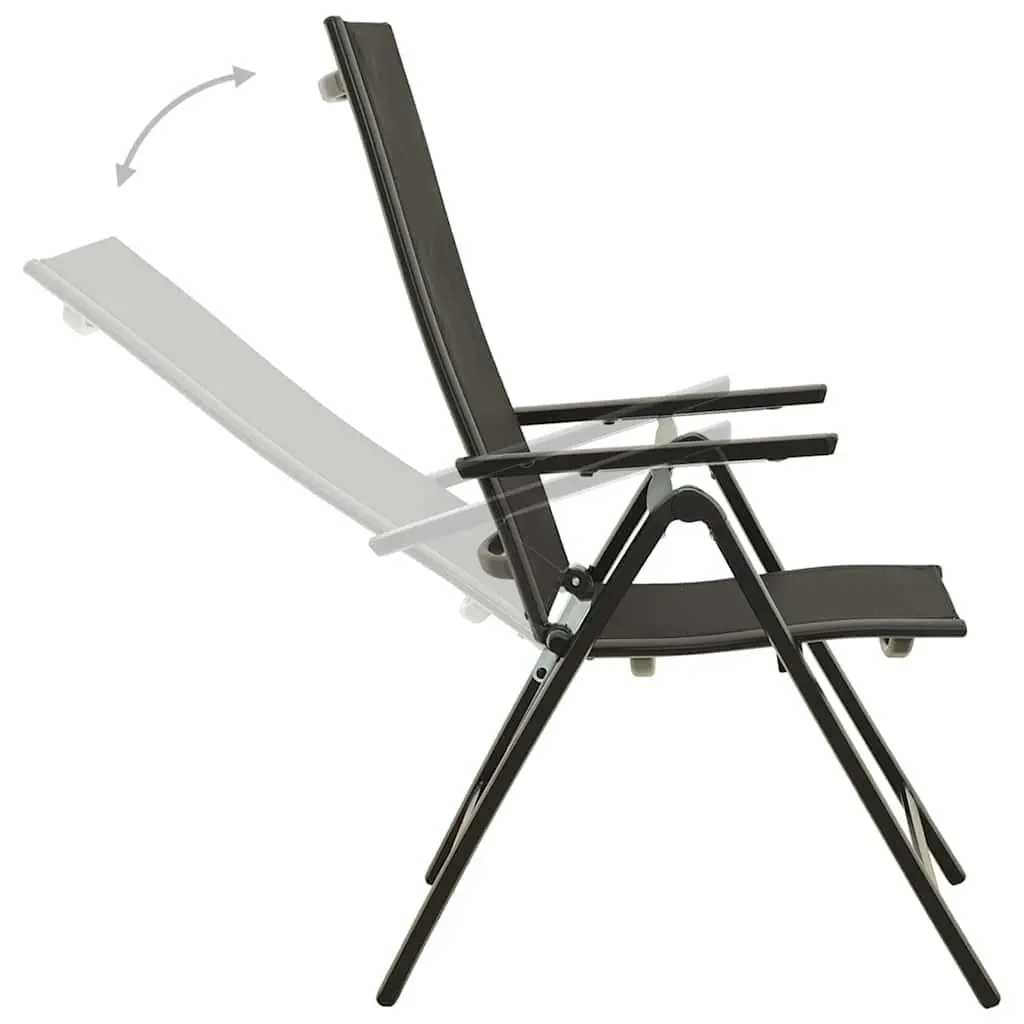 Garden Dining Set Anthracite 9 Piece Outdoor Furniture with Adjustable Chairs and Glass Table