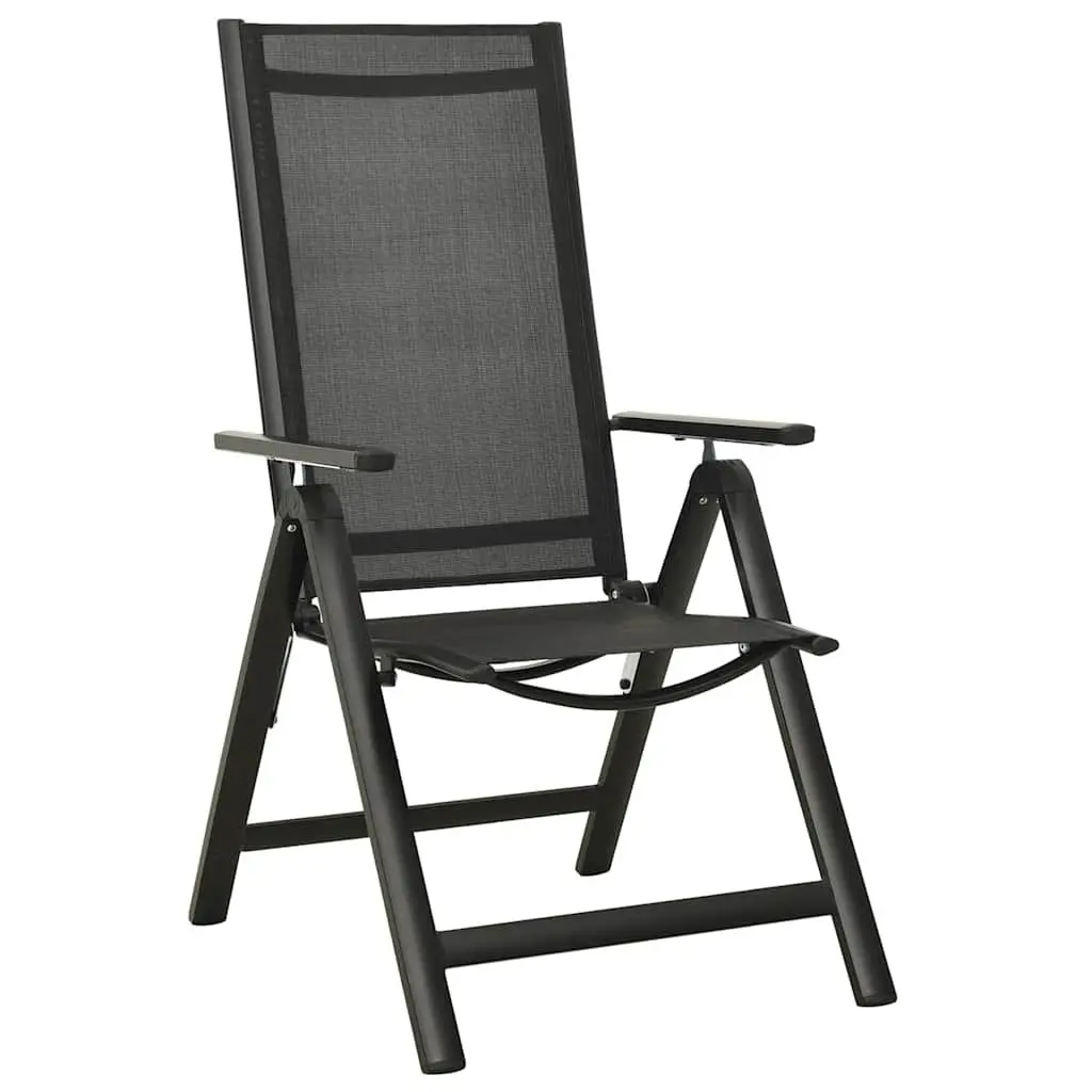 Garden Dining Set Anthracite 9 Piece Outdoor Furniture with Adjustable Chairs and Glass Table