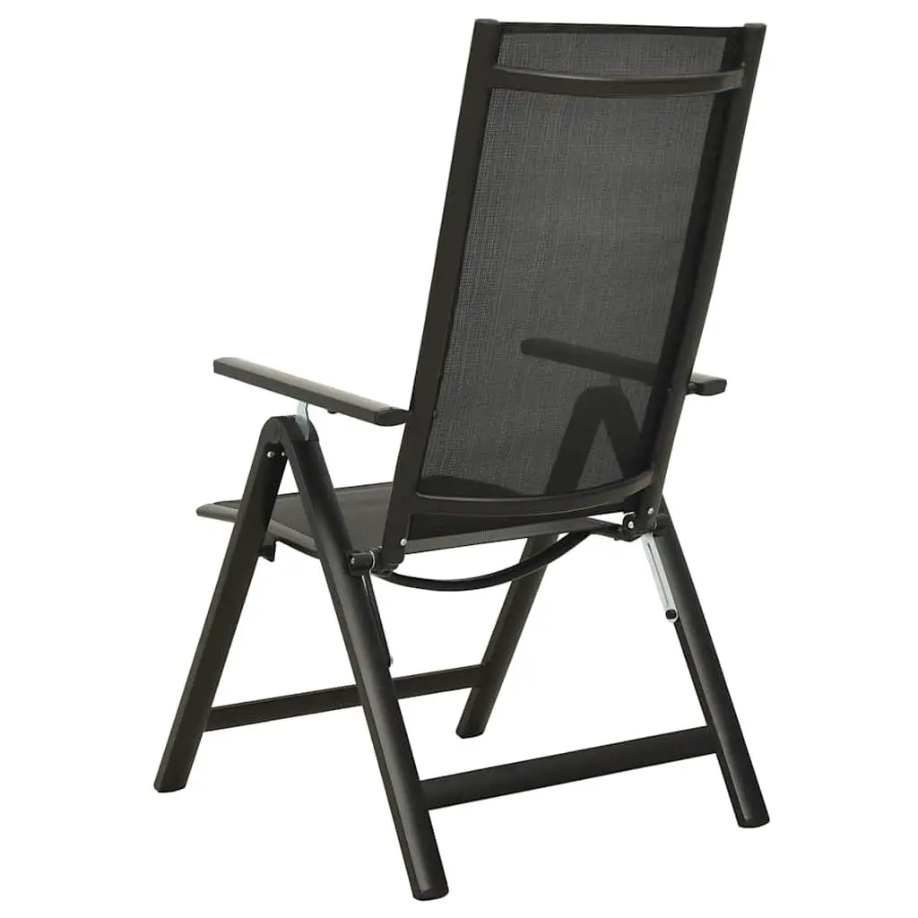 Garden Dining Set Anthracite 9 Piece Outdoor Furniture with Adjustable Chairs and Glass Table
