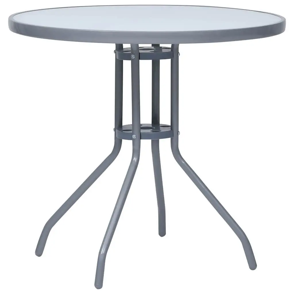 5 Piece Garden Dining Set Aluminium Frame Textilene Chairs Glass Tabletop