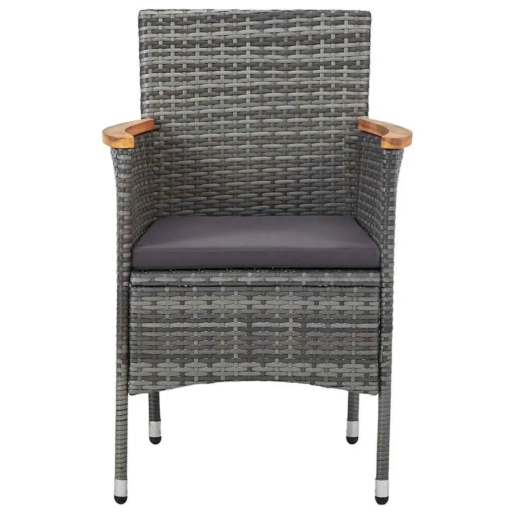 7 Piece Outdoor Dining Set Garden Furniture Grey Poly Rattan Chairs Table
