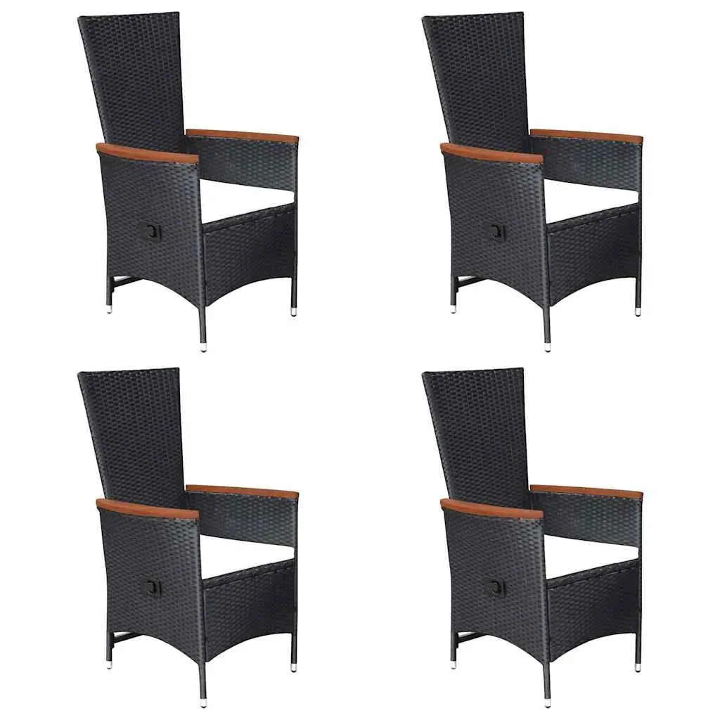Garden Dining Set 7 Piece Outdoor Furniture Rattan Black