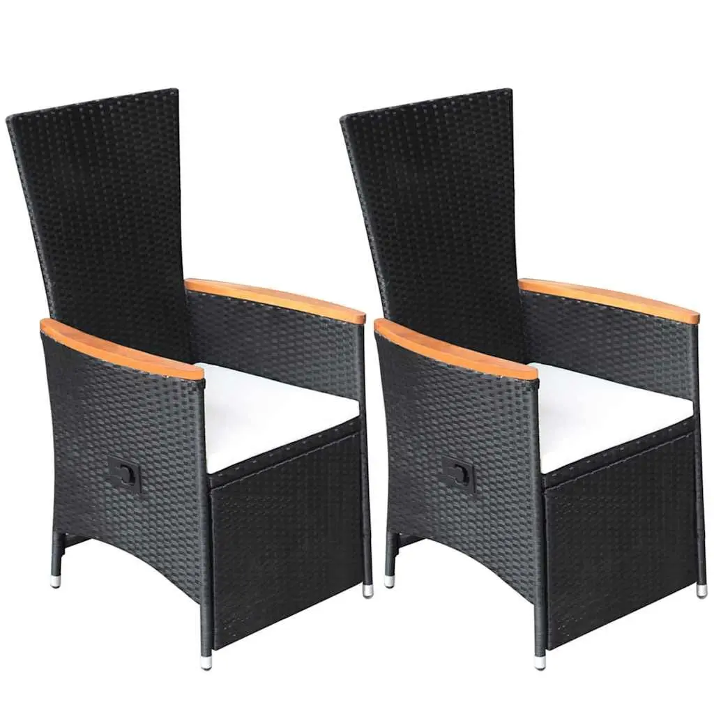 Garden Dining Set 7 Piece Outdoor Furniture Rattan Black