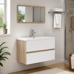 Discover a Bathroom Furniture Set with Sink and Mirror