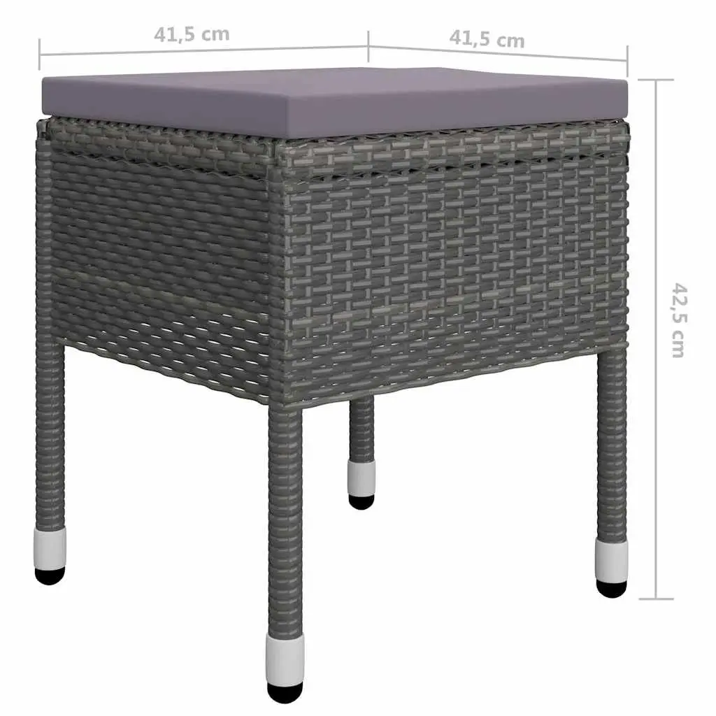 Garden Dining Set Grey 5 Piece Outdoor Table Chairs