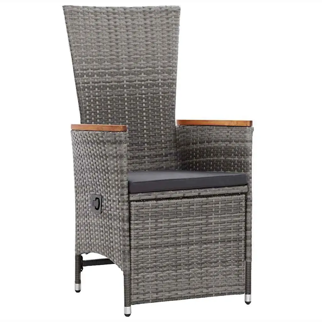 Garden Dining Set 5 Piece Outdoor Table Chairs Grey