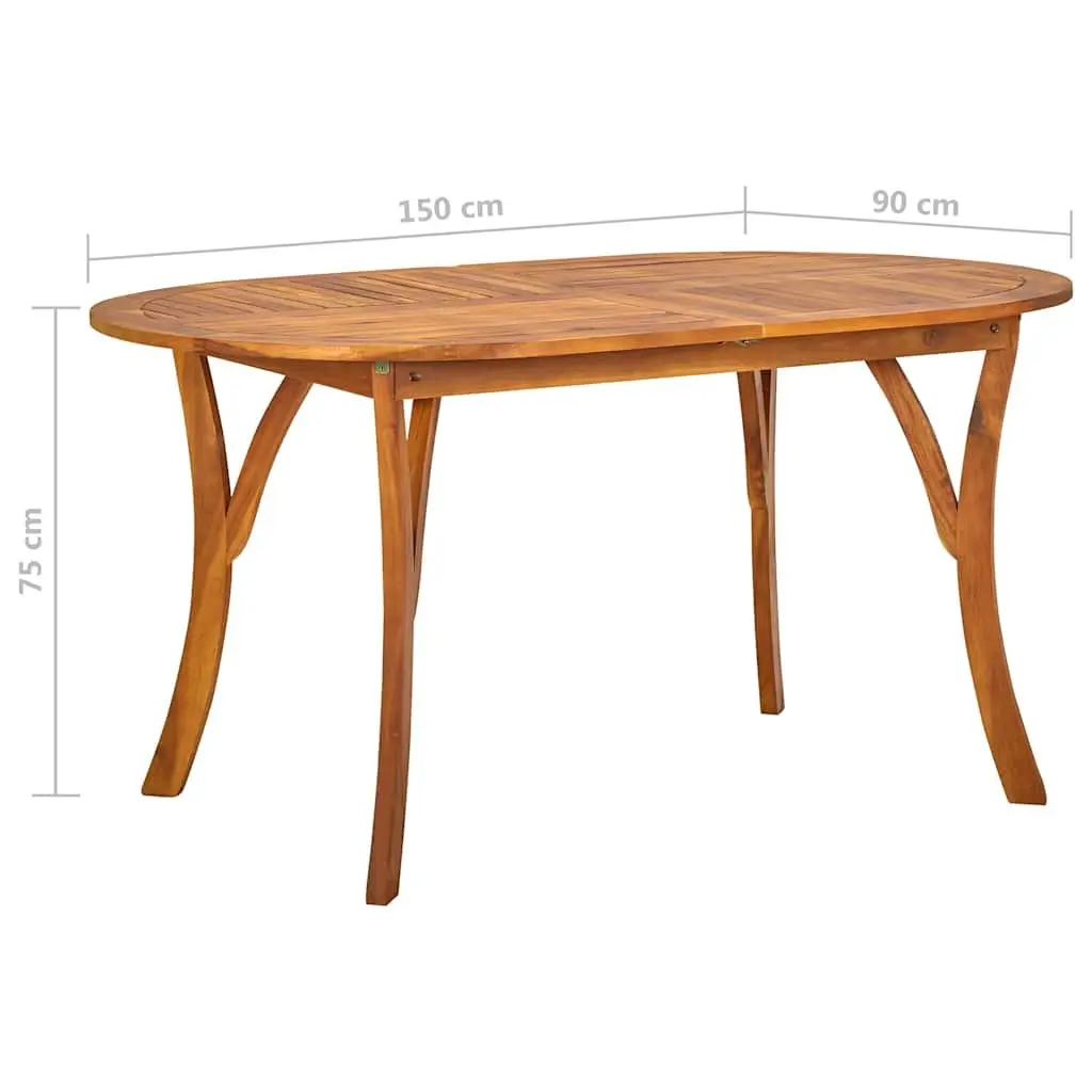5 Piece Garden Dining Set Outdoor Acacia Wood Table Steel Frame Rattan Chairs Brown