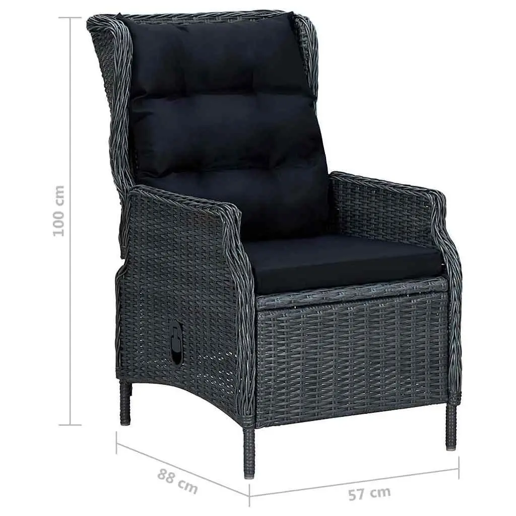 Garden Dining Set 7 Piece Outdoor Furniture Table Chairs Grey Rattan Acacia