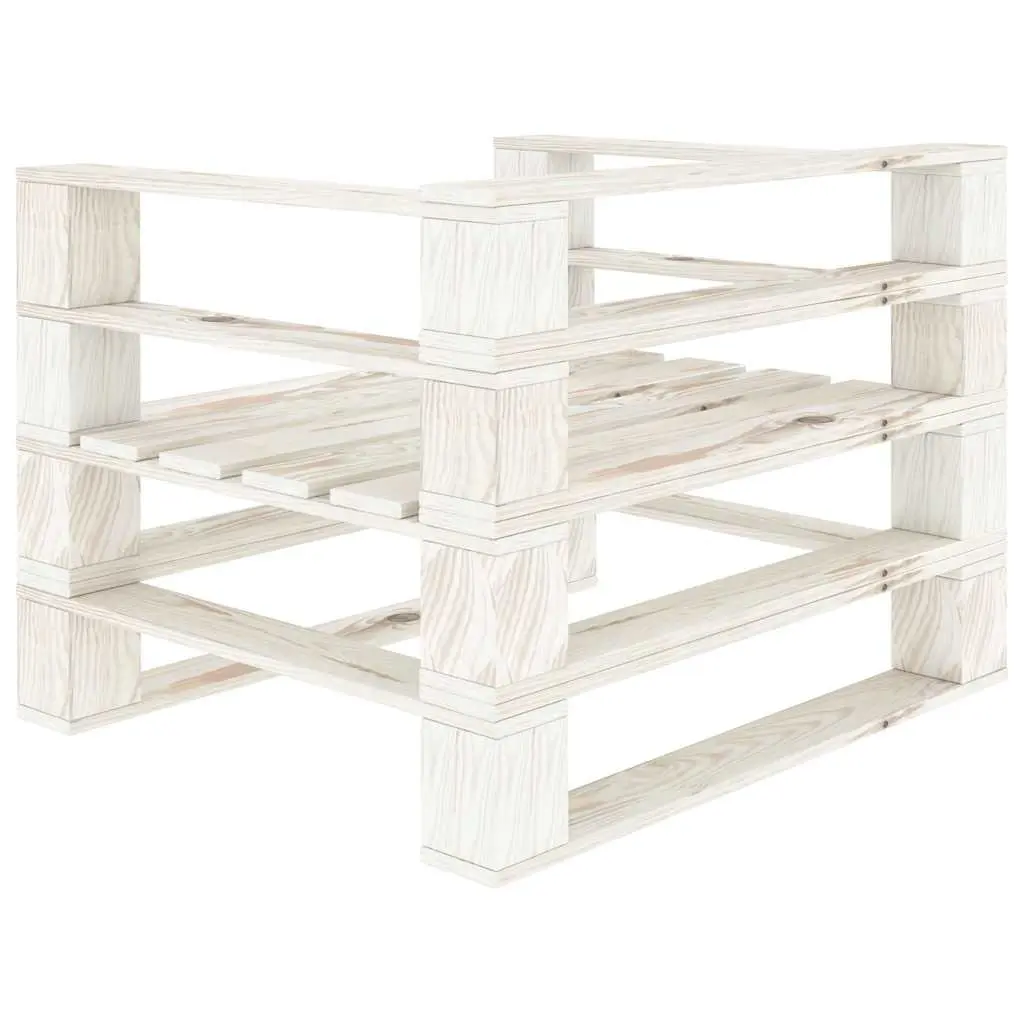 7 Piece Garden Pallet Lounge Set Outdoor Sofa Coffee Table Patio Furniture White