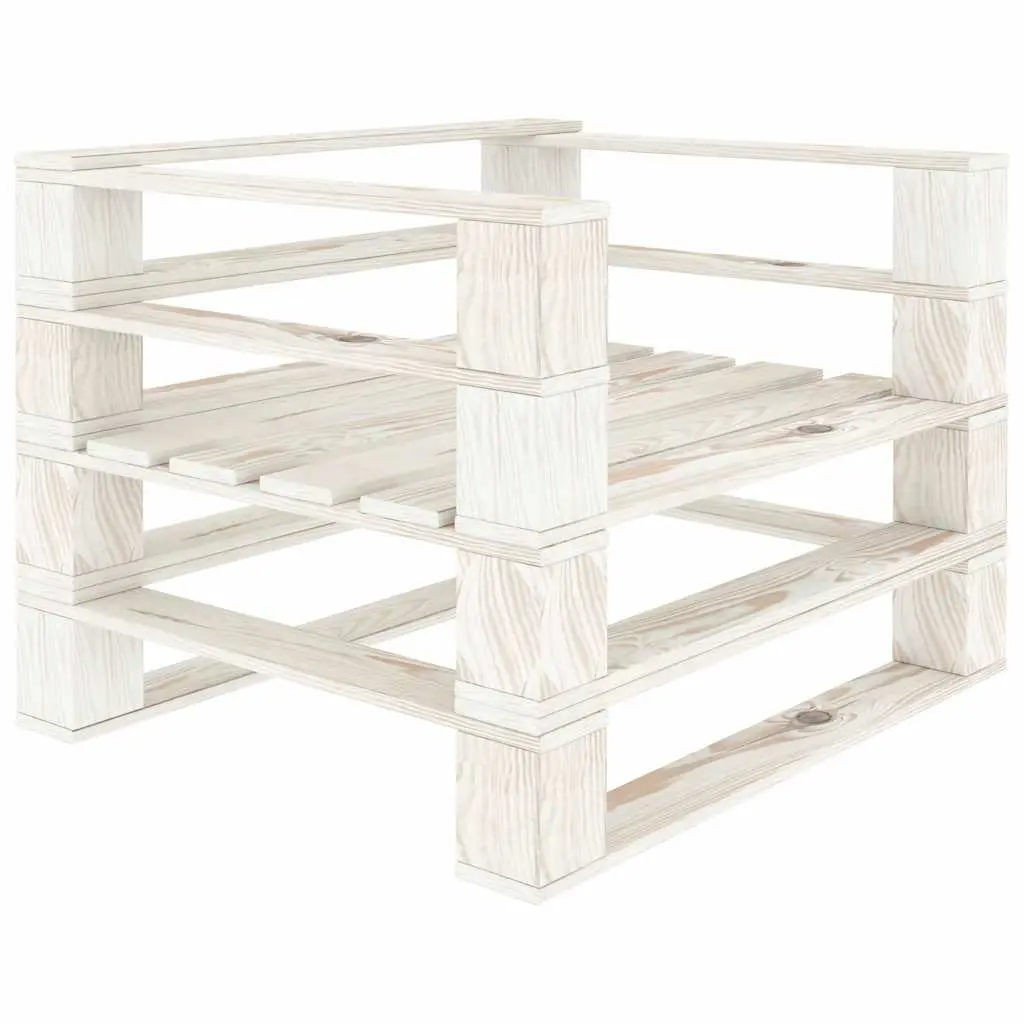 7 Piece Garden Pallet Lounge Set Outdoor Sofa Coffee Table Patio Furniture White