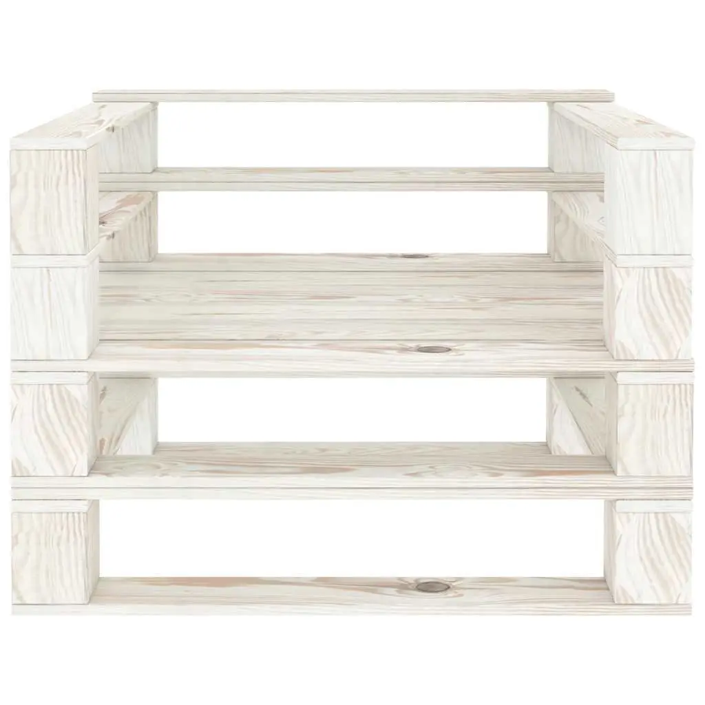 7 Piece Garden Pallet Lounge Set Outdoor Sofa Coffee Table Patio Furniture White