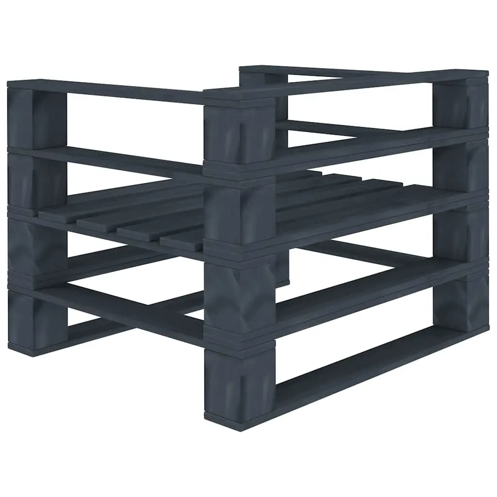 5 Piece Garden Pallet Lounge Set Outdoor Furniture Grey