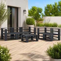 Your Ideal 6-Piece Grey Wood Lounge Set for Outdoor Enjoyment