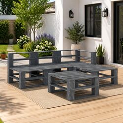 Friendly 5-Piece Pallet Lounge Set for Outdoor Fun