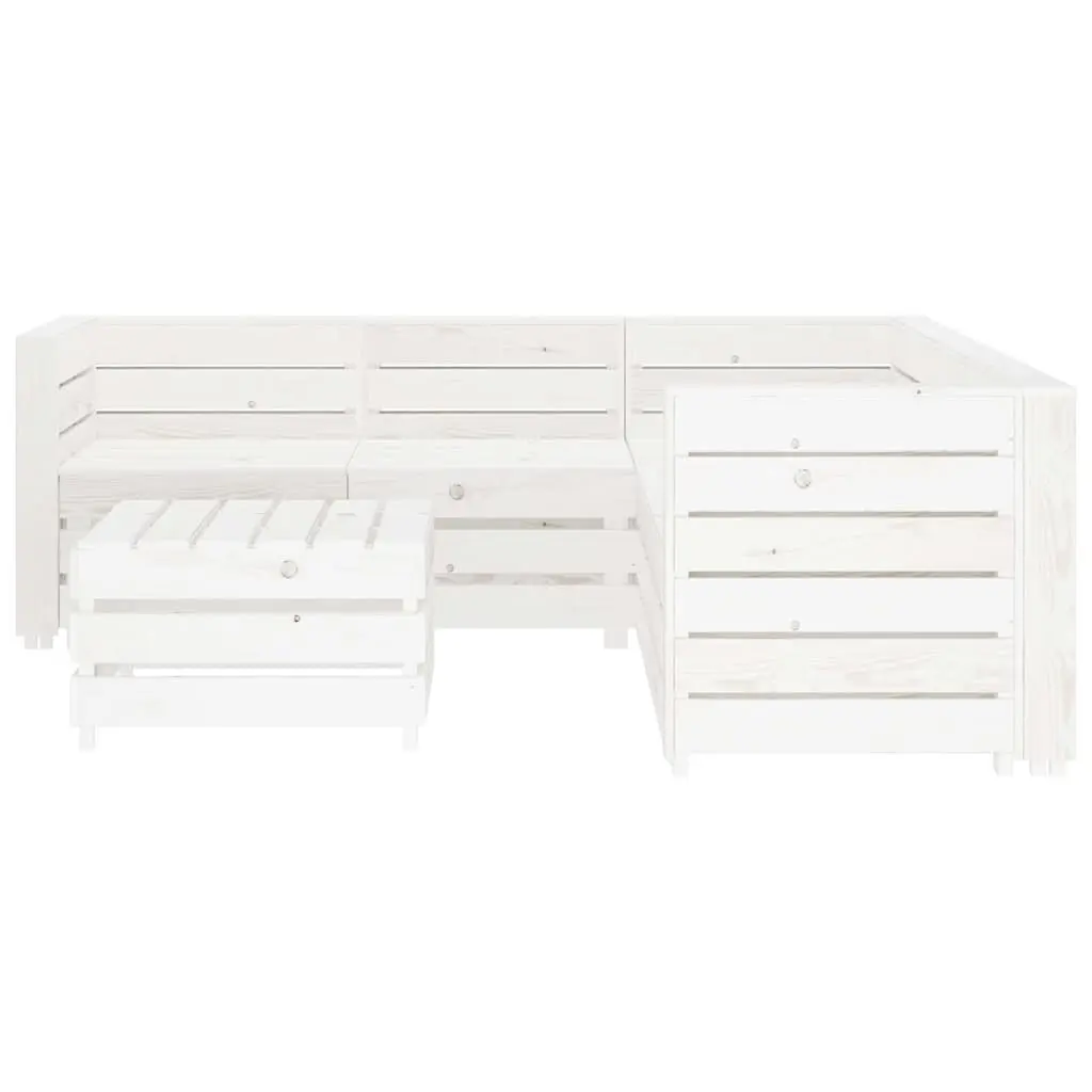 Garden Lounge Set 6 Piece Pallet Furniture White Outdoor Patio Sofa Coffee Table