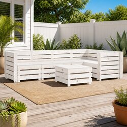 6-Piece Wooden Lounge Set for Cozy Outdoor Living