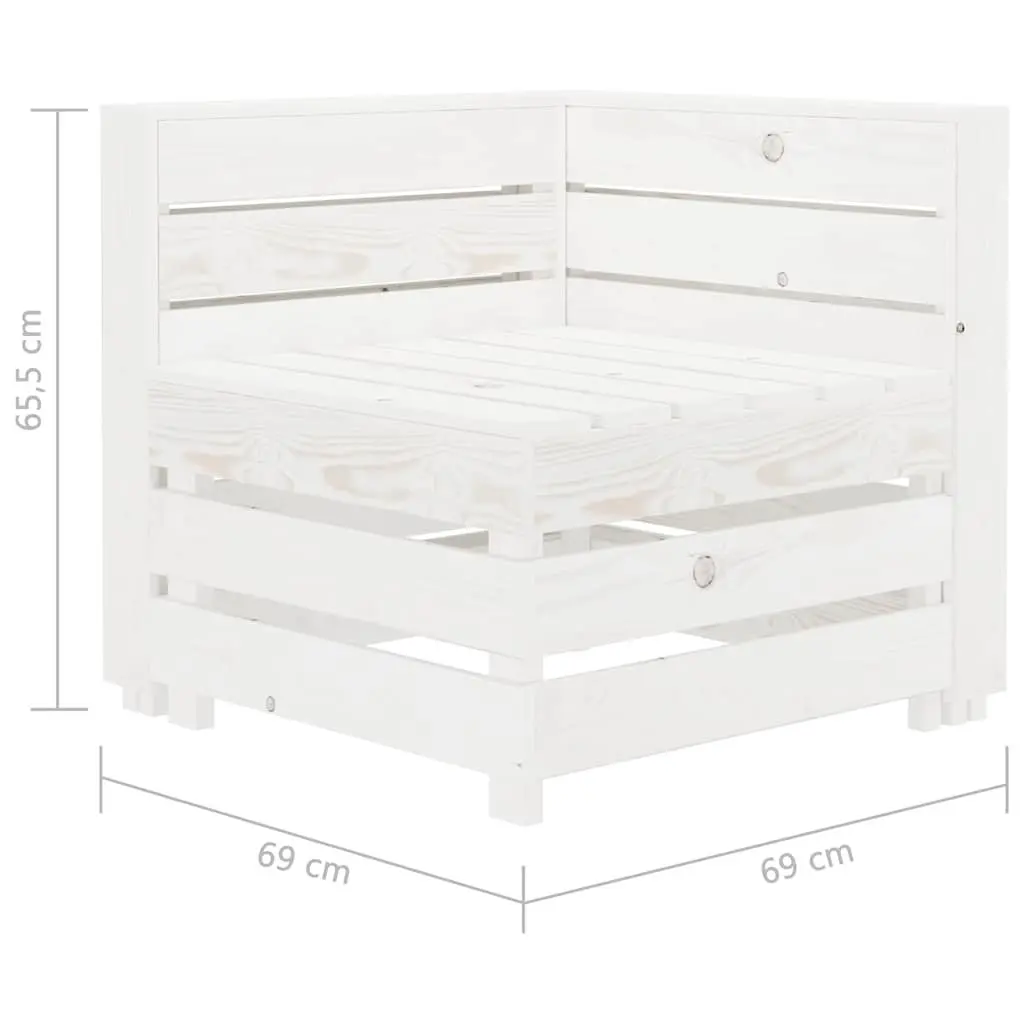 Garden Pallet Sofa Wooden Outdoor Lounge Couch 4-Seater White