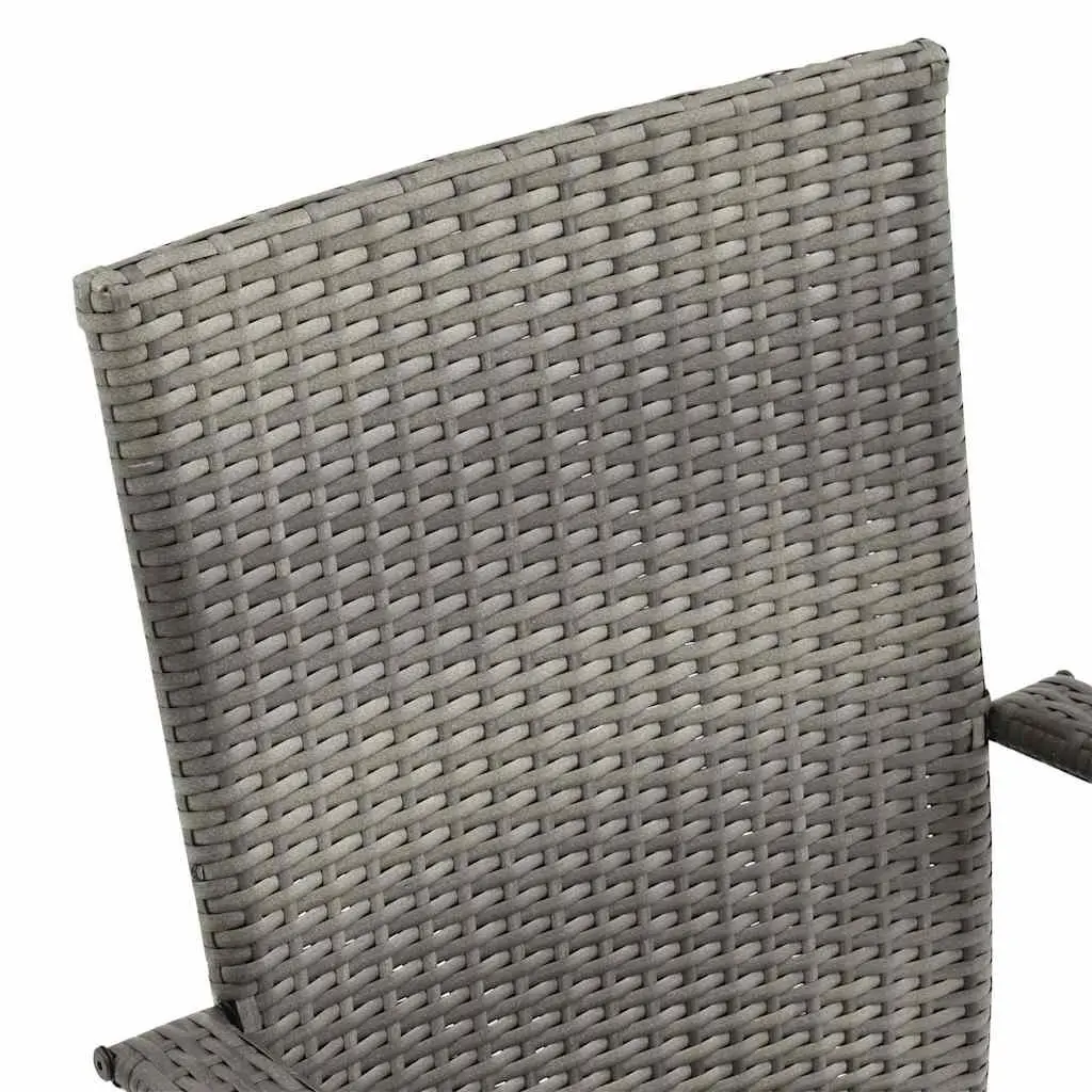 Outdoor Dining Set 5 Piece Garden Table Chairs PE Rattan Grey Patio Furniture
