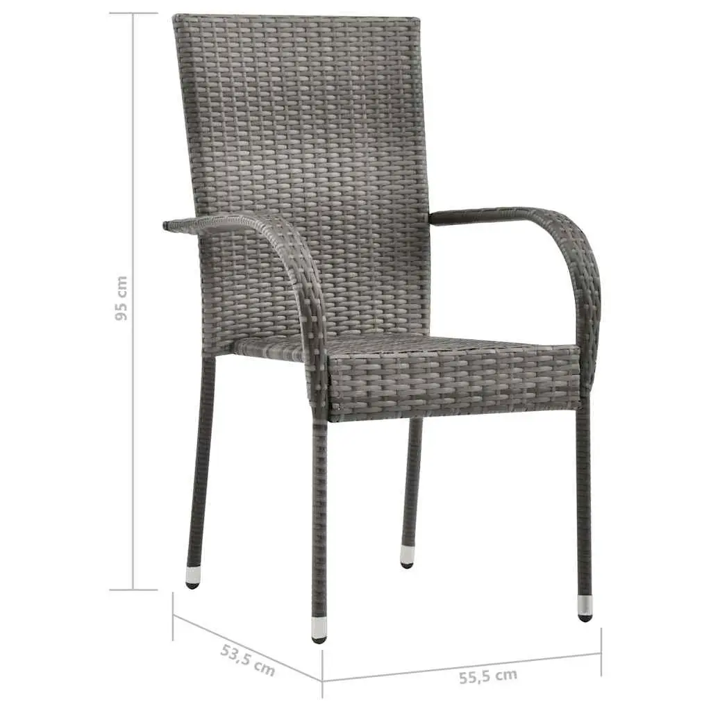 Outdoor Dining Set 5 Piece Garden Table Chairs PE Rattan Grey Patio Furniture