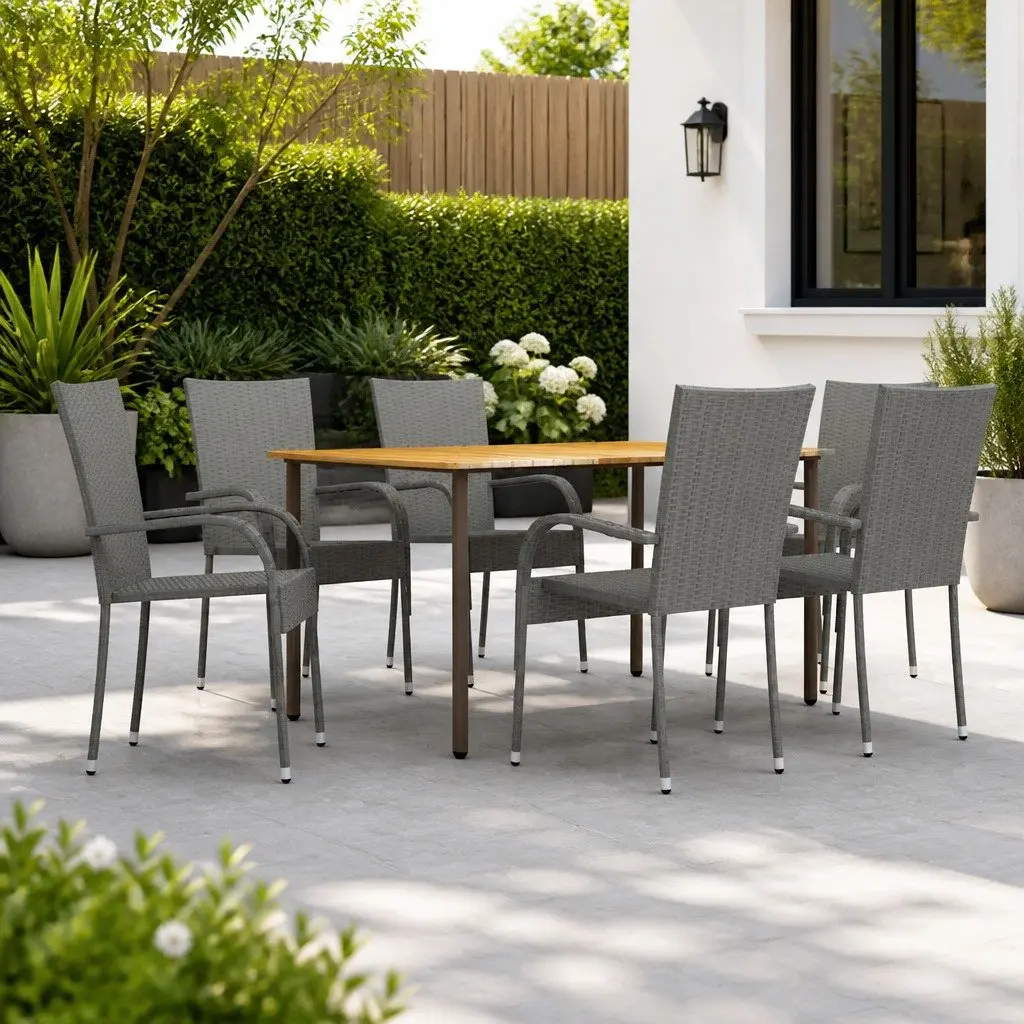 7 Piece Garden Dining Set for Outdoor Enjoyment
