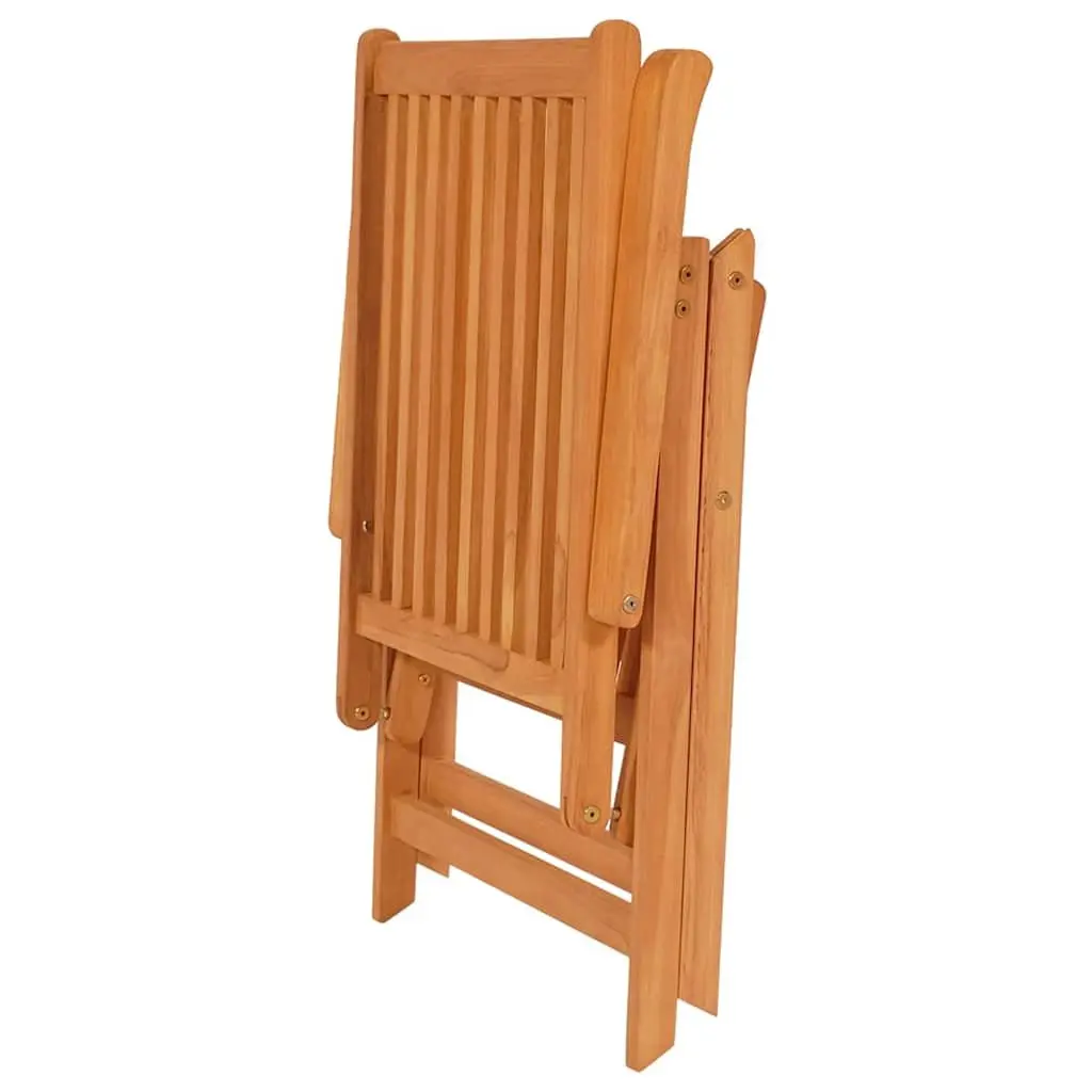 Outdoor Reclining Garden Chairs 8 pcs Folding Wooden Armchairs with 7