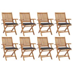 Casual 8-Piece Folding Garden Chair Set with Comfort Cushions