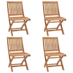 Friendly 4-Piece Teak Wood Folding Garden Chairs