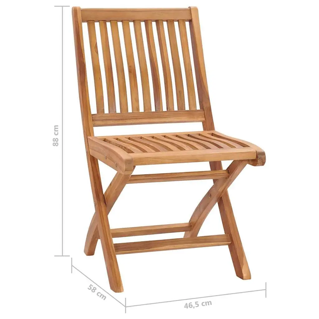 Folding Garden Chairs Set 4 pcs Teak Wood Outdoor Seating Dining Furniture Brown