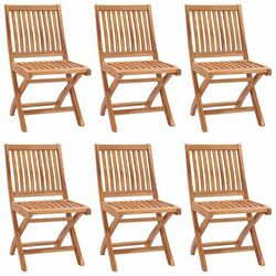 Friendly 6-Piece Teak Wood Outdoor Folding Chair Set