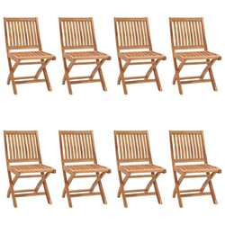 Set of 8 Teak Wood Folding Garden Chairs