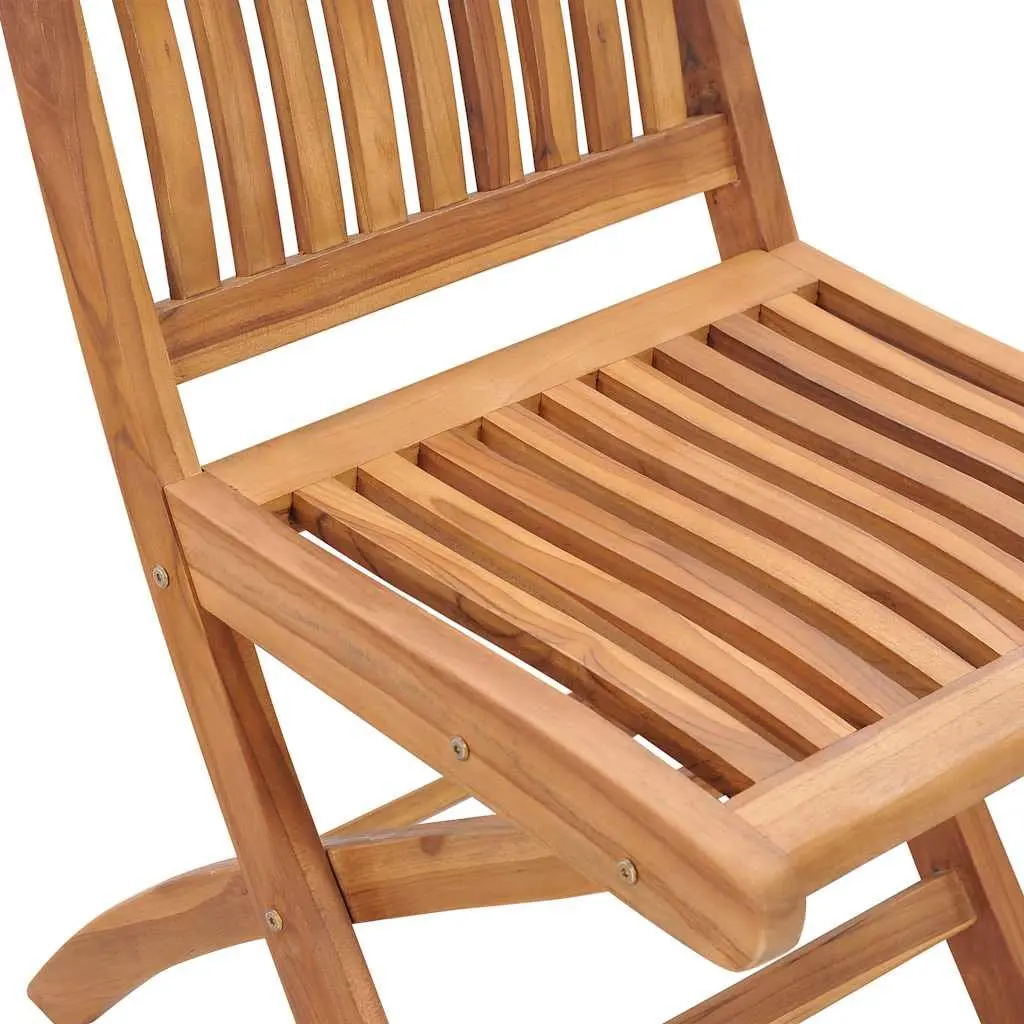 Folding Garden Chairs Teak Wood Outdoor Seating Set with Cushions 4 pcs