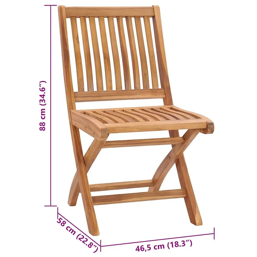 Folding Garden Chairs Set 6 pcs Teak Wood Cushions Anthracite