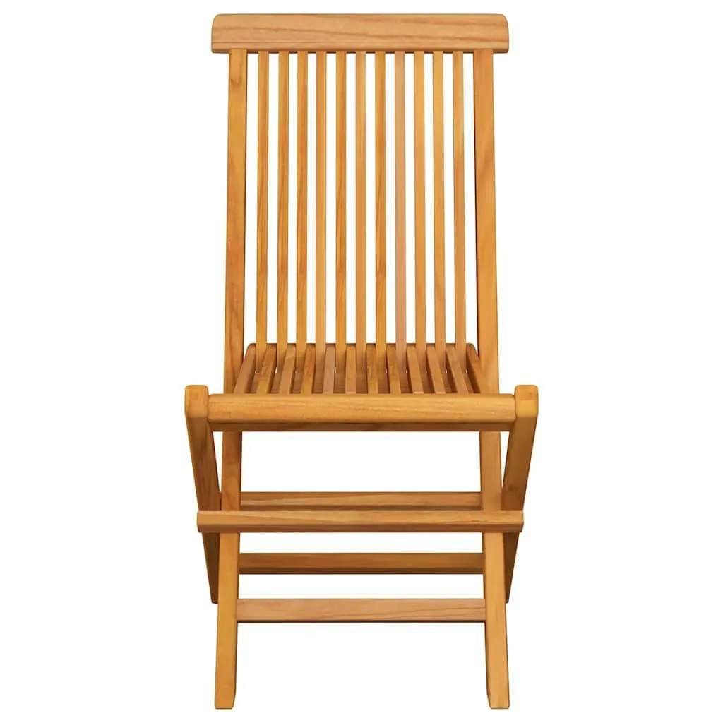 Outdoor Folding Garden Chairs Set 8 pcs Teak Wood Brown Patio Seating