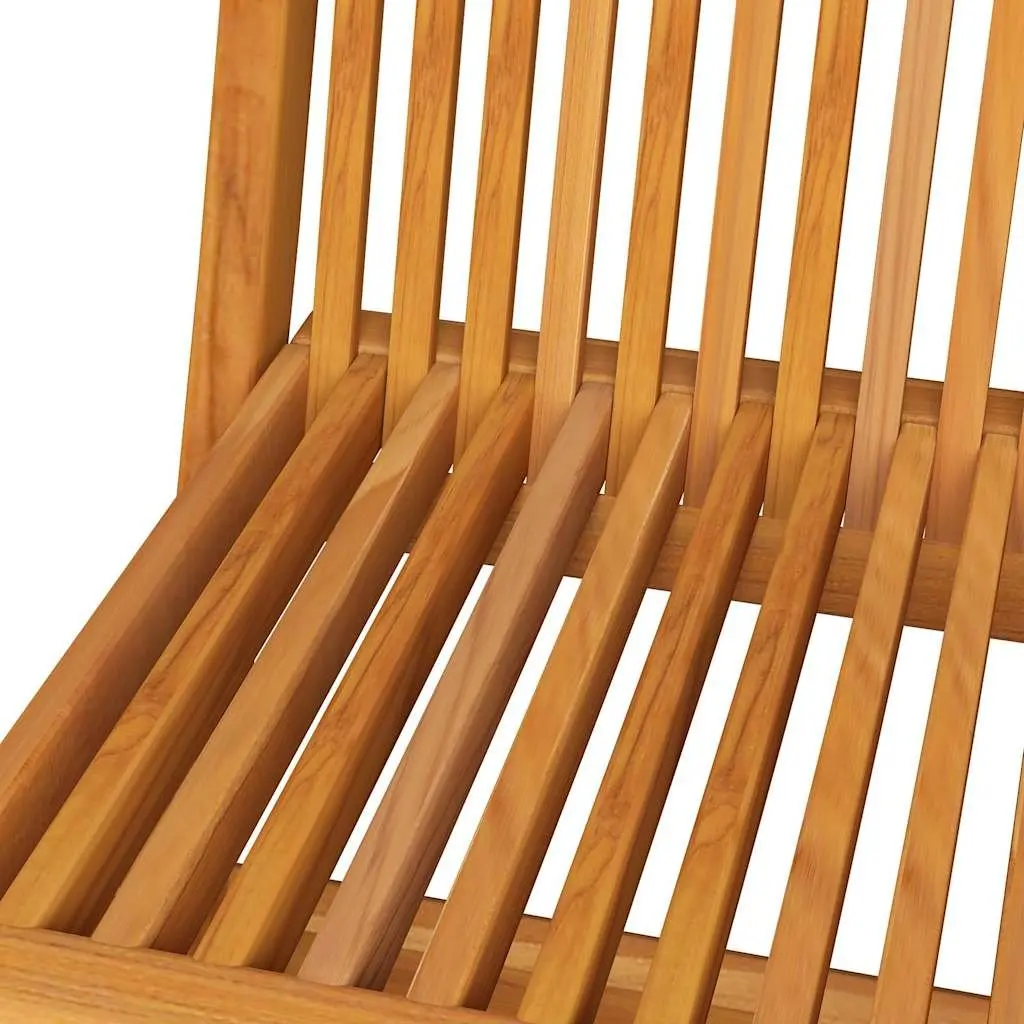 Teak Wood Folding Outdoor Chairs Set of 8 with Beige Cushions for Garden and Patio Seating