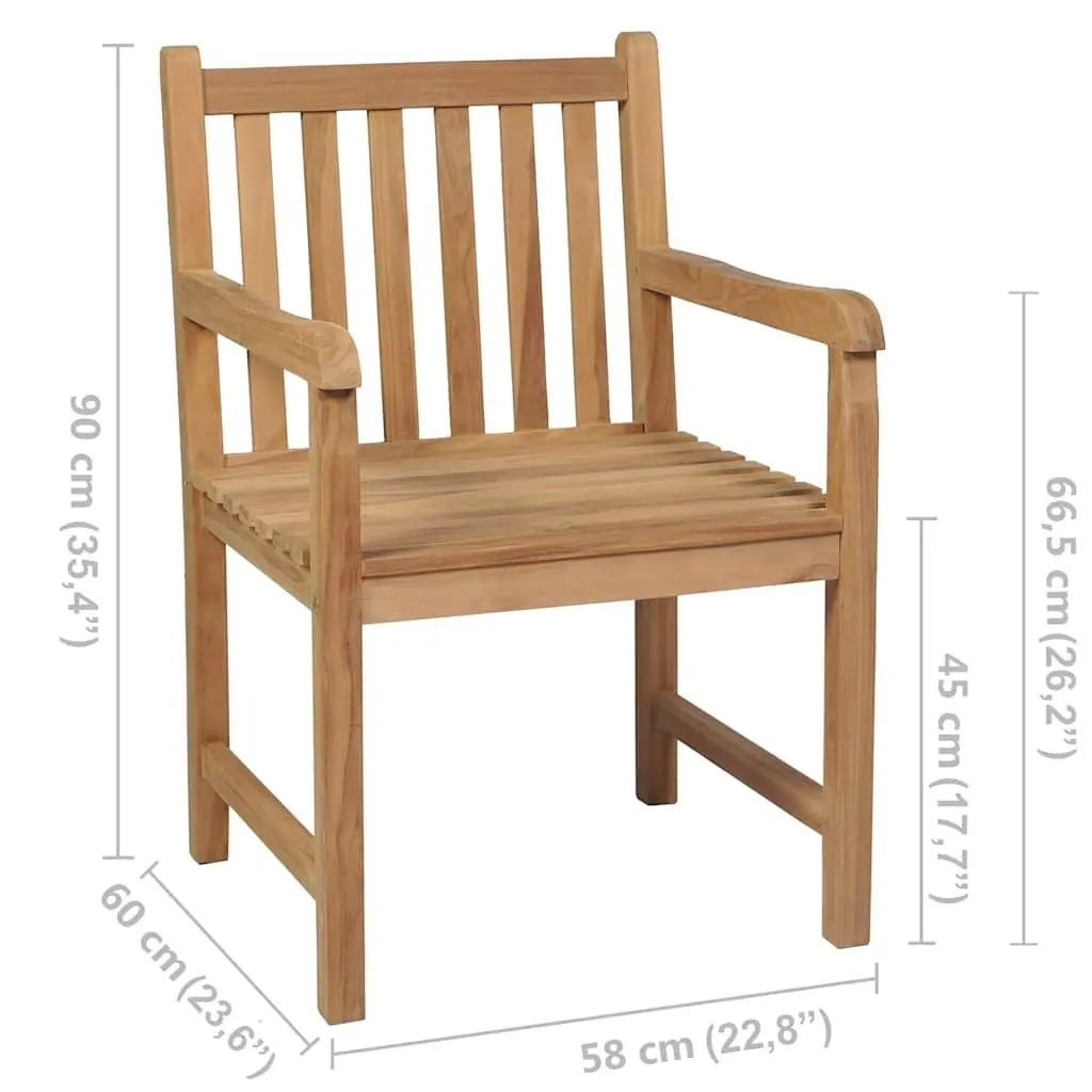 Outdoor Chairs 4 Piece Set Teak Wood Garden Patio Seating Brown Rustic