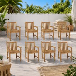 Friendly 8-Piece Teak Chair Set for Outdoor Comfort