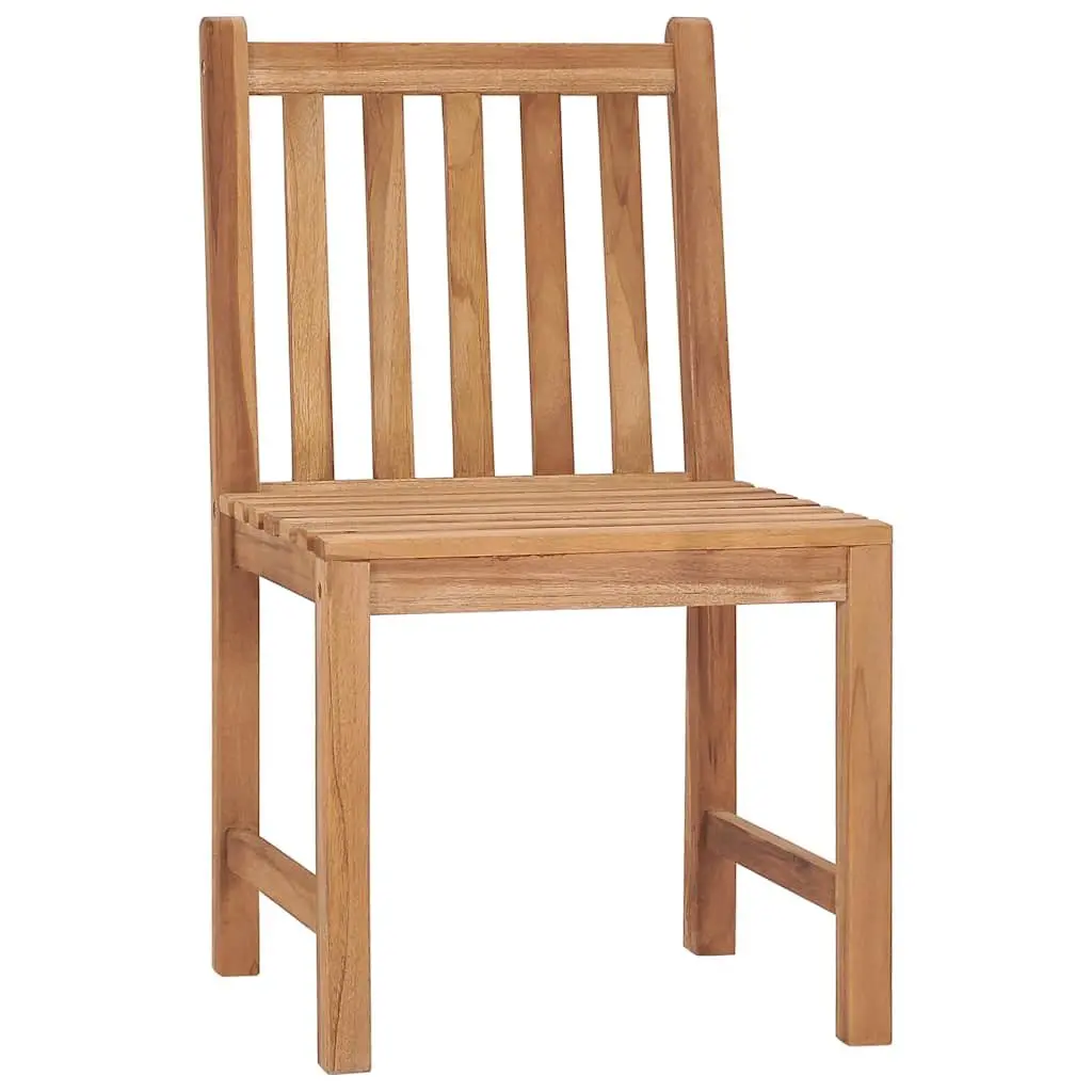 Outdoor Garden Chairs Solid Teak Wood Brown Patio Seating Set 4 Pcs