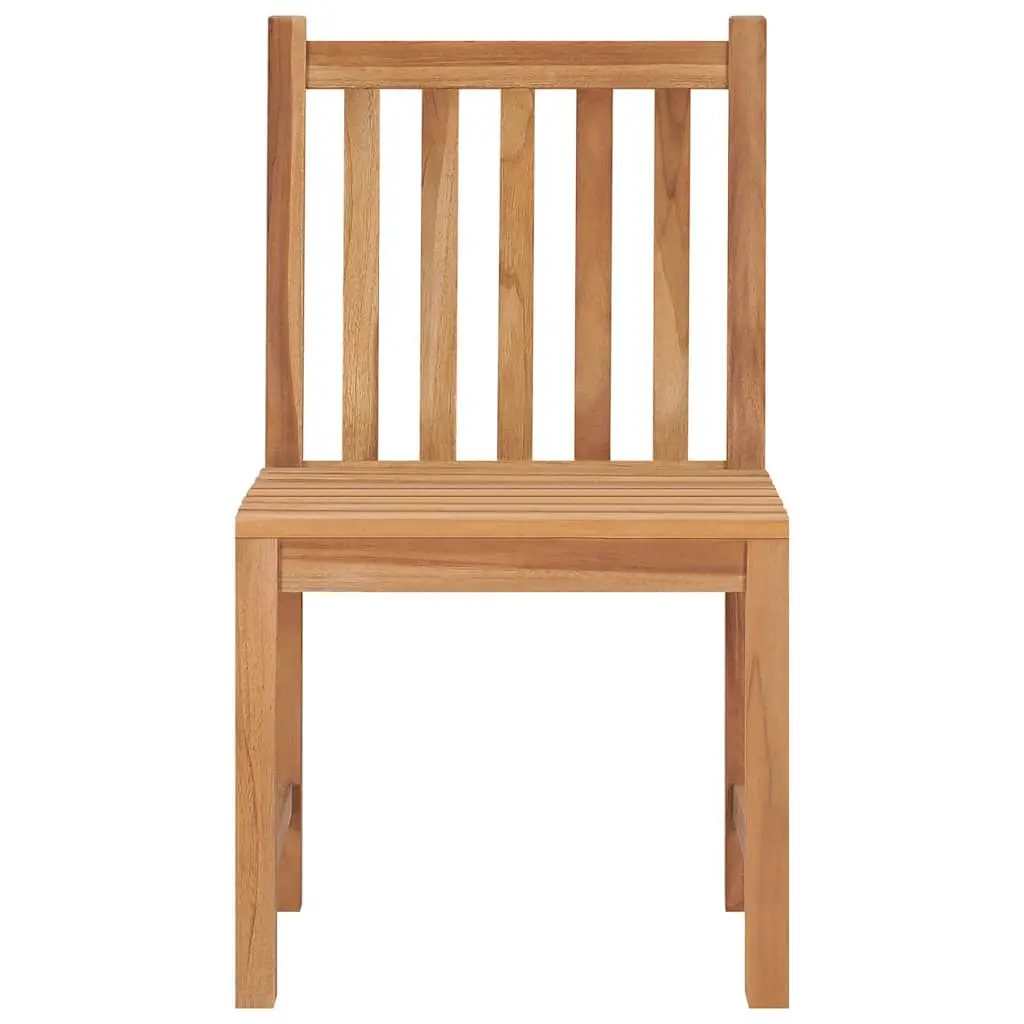 Outdoor Garden Chairs Solid Teak Wood Brown Patio Seating Set 4 Pcs