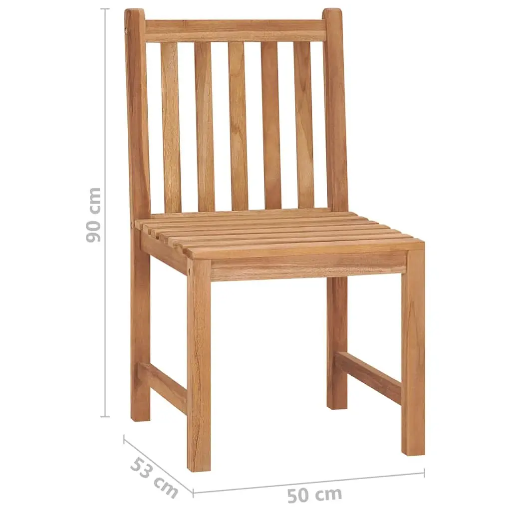 Outdoor Garden Chairs Solid Teak Wood Brown Patio Seating Set 4 Pcs