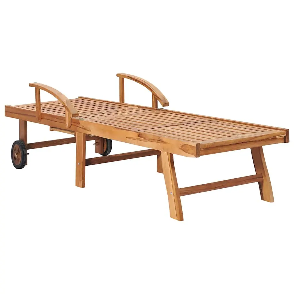 Sun Lounger Set Adjustable Backrest Teak Hardwood 2 pcs
