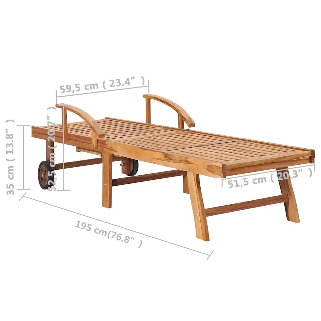 Sun Lounger Set Adjustable Backrest Teak Hardwood 2 pcs