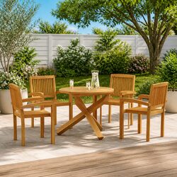 Your 5 Piece Teak Wood Dining Set for Outdoor Gatherings