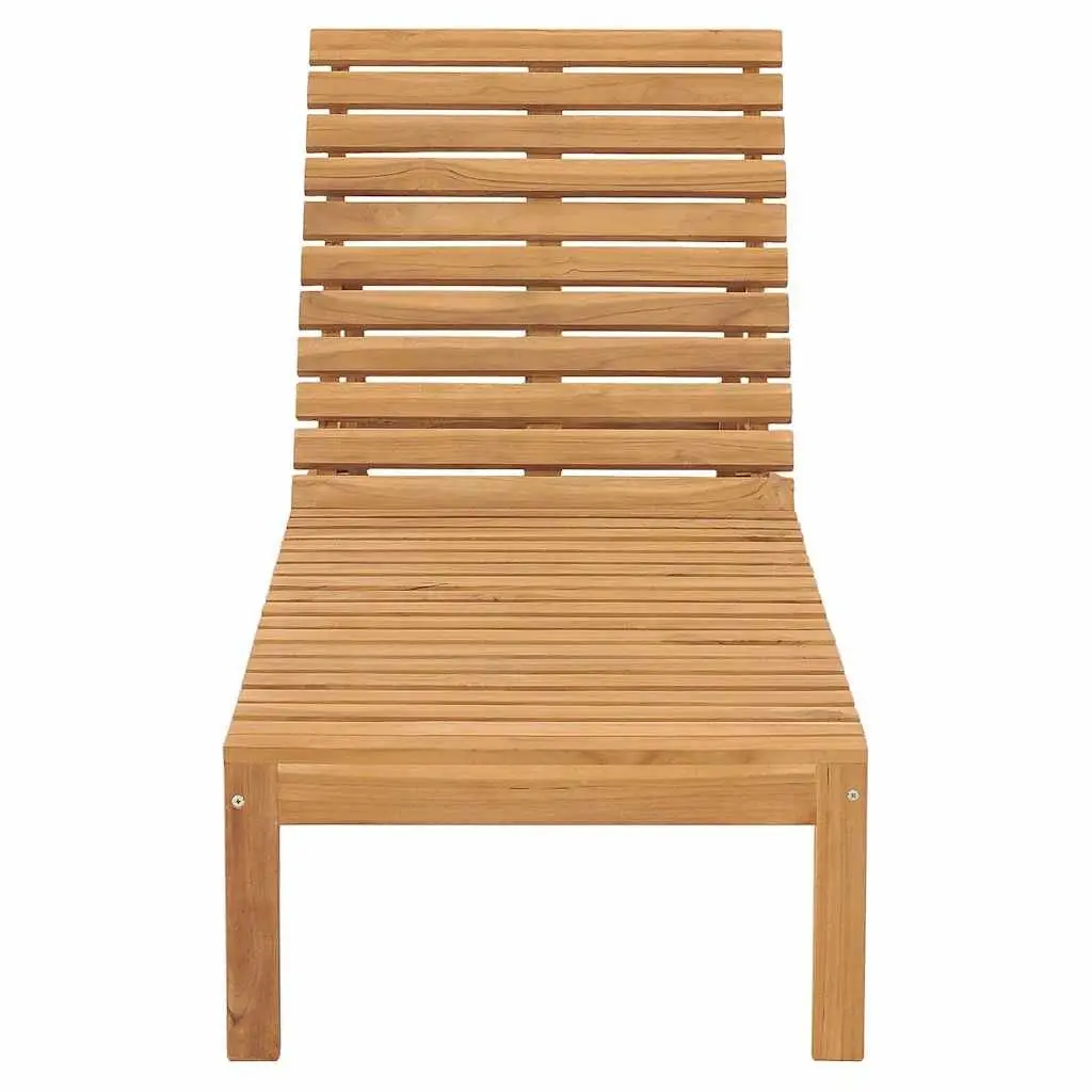Sun Lounger Adjustable Backrest Solid Teak Wood 2 pcs