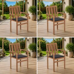 Comfortable and Stylish Stackable Garden Chairs - 4 Piece Set