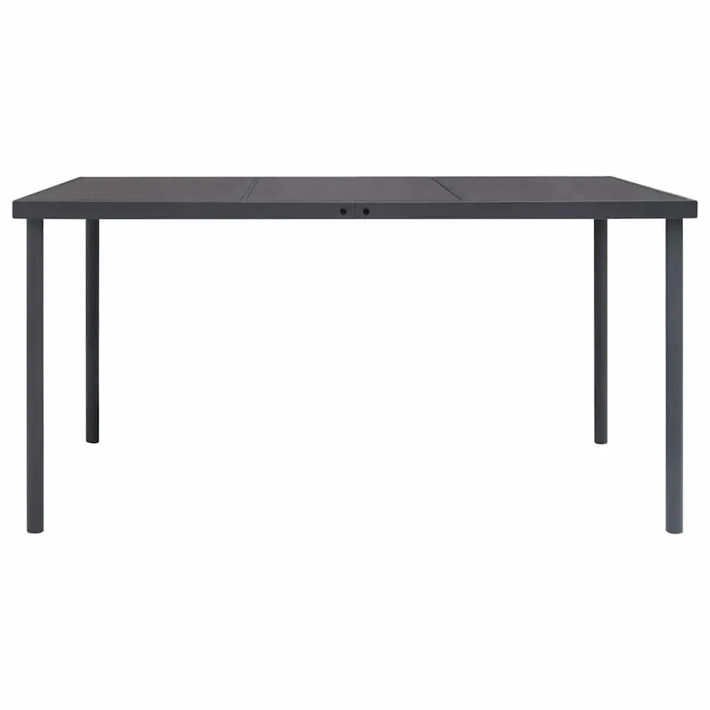 9 Piece Outdoor Dining Set Steel Frame Anthracite Garden Furniture Patio Table
