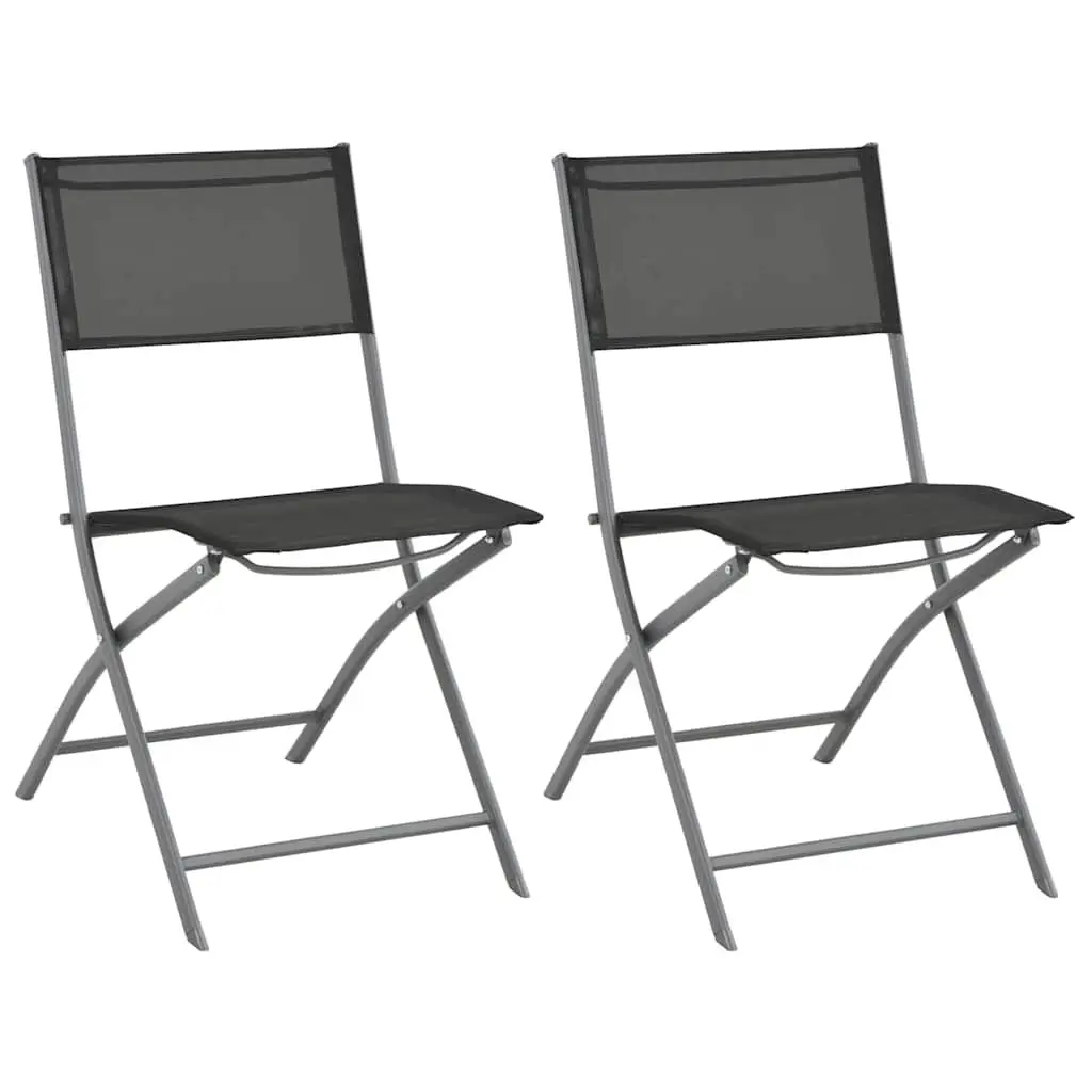 3 Piece Outdoor Dining Set Foldable Chairs Steel Frame Garden Patio Furniture