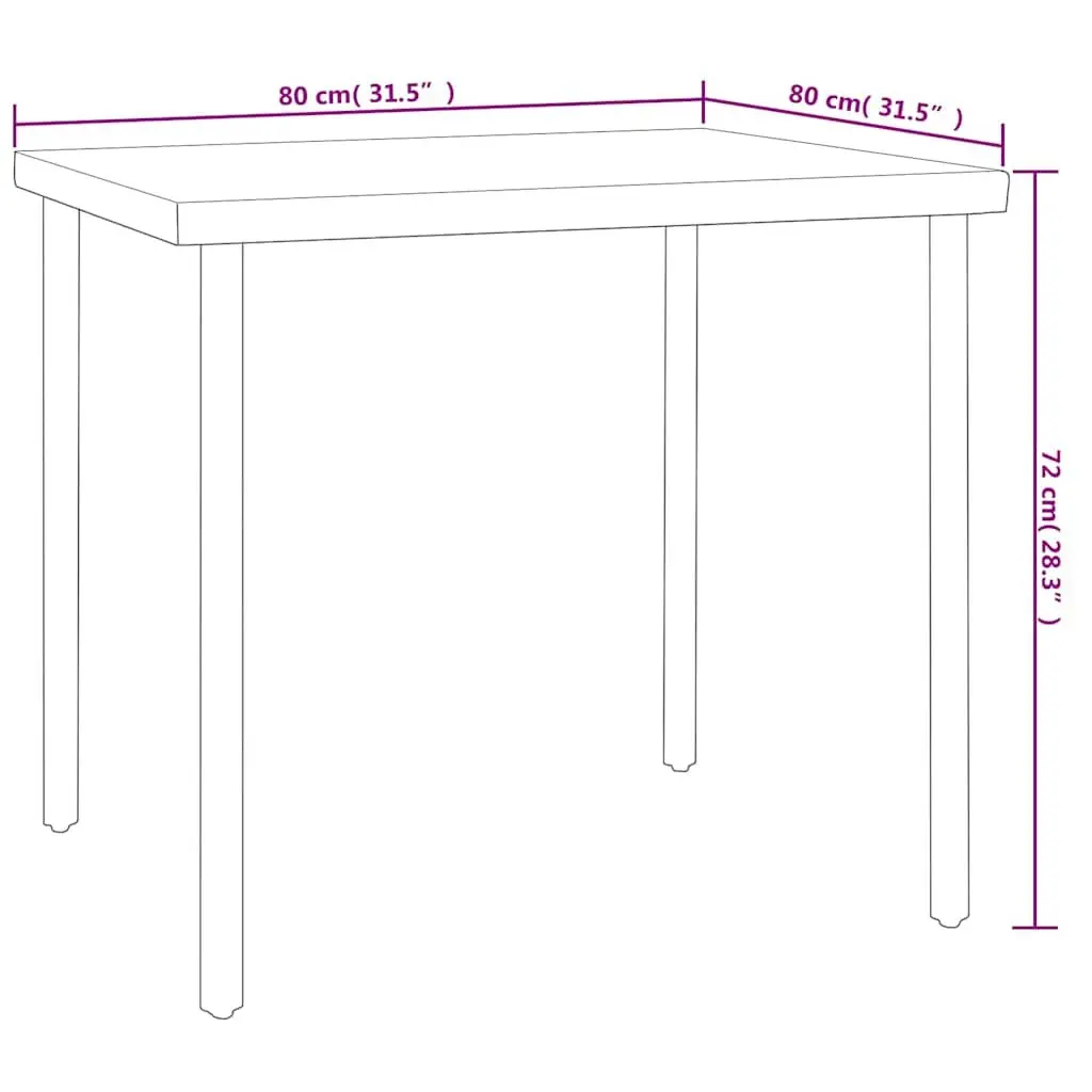 Outdoor Dining Set Folding Chairs 5 Piece Steel Frame Garden Patio Furniture